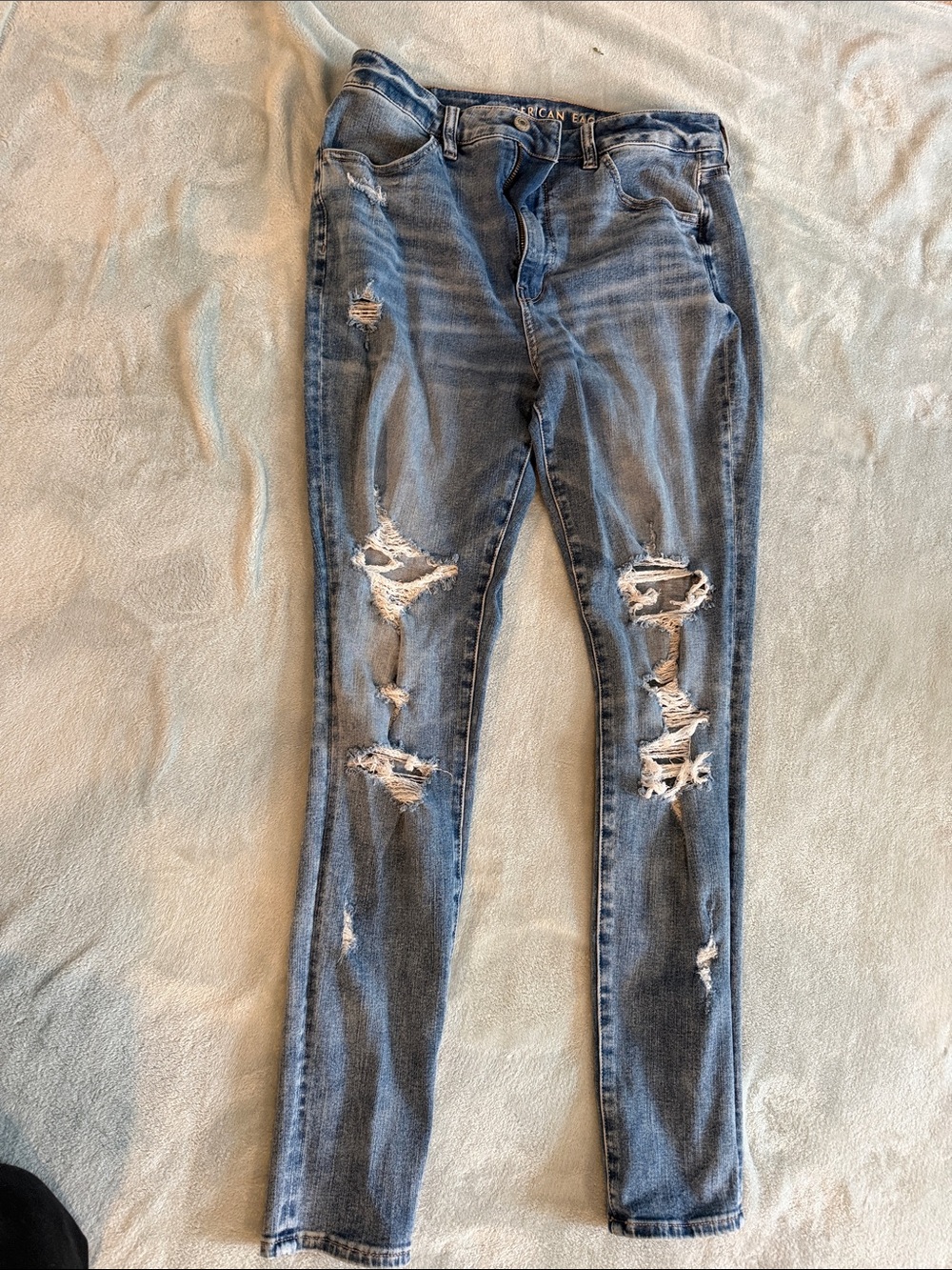 American Eagle Outfitters Ripped Light Blue Skinny Jeans